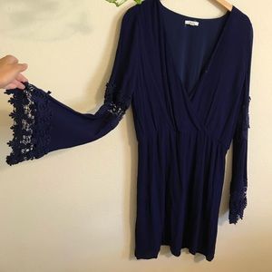Navy blue hippie boho dress